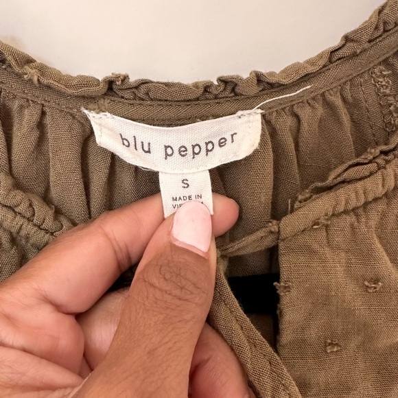 Blu pepper boho style dark olive green knee high dress - Picture 8 of 8